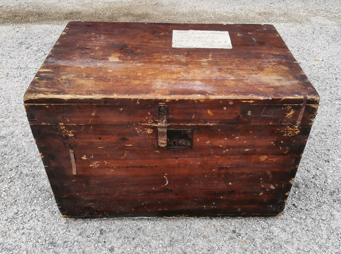 Baule da viaggio in legno di abete massello Italia 1920/1930