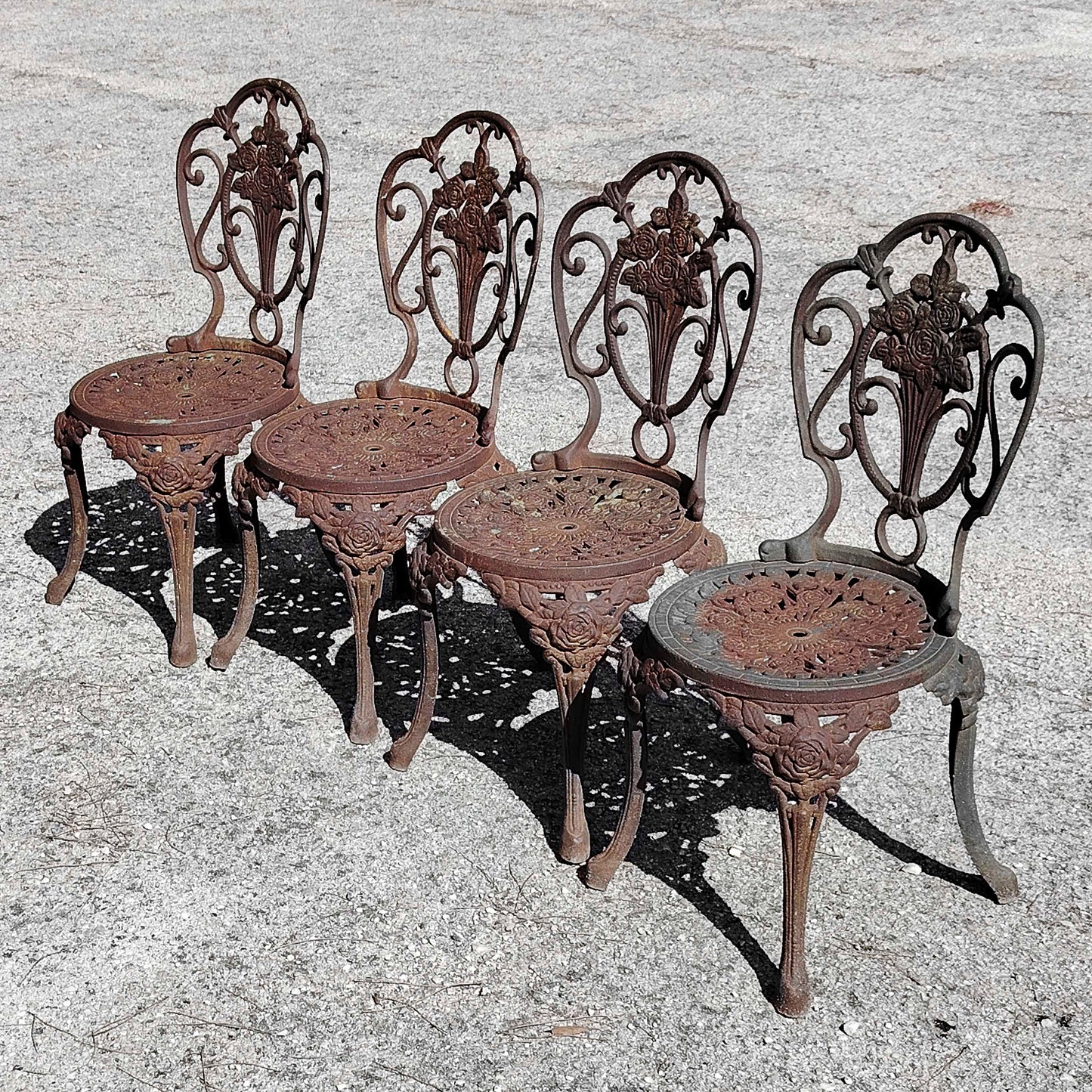 Set sedie con tavolo giardino patio ghisa
