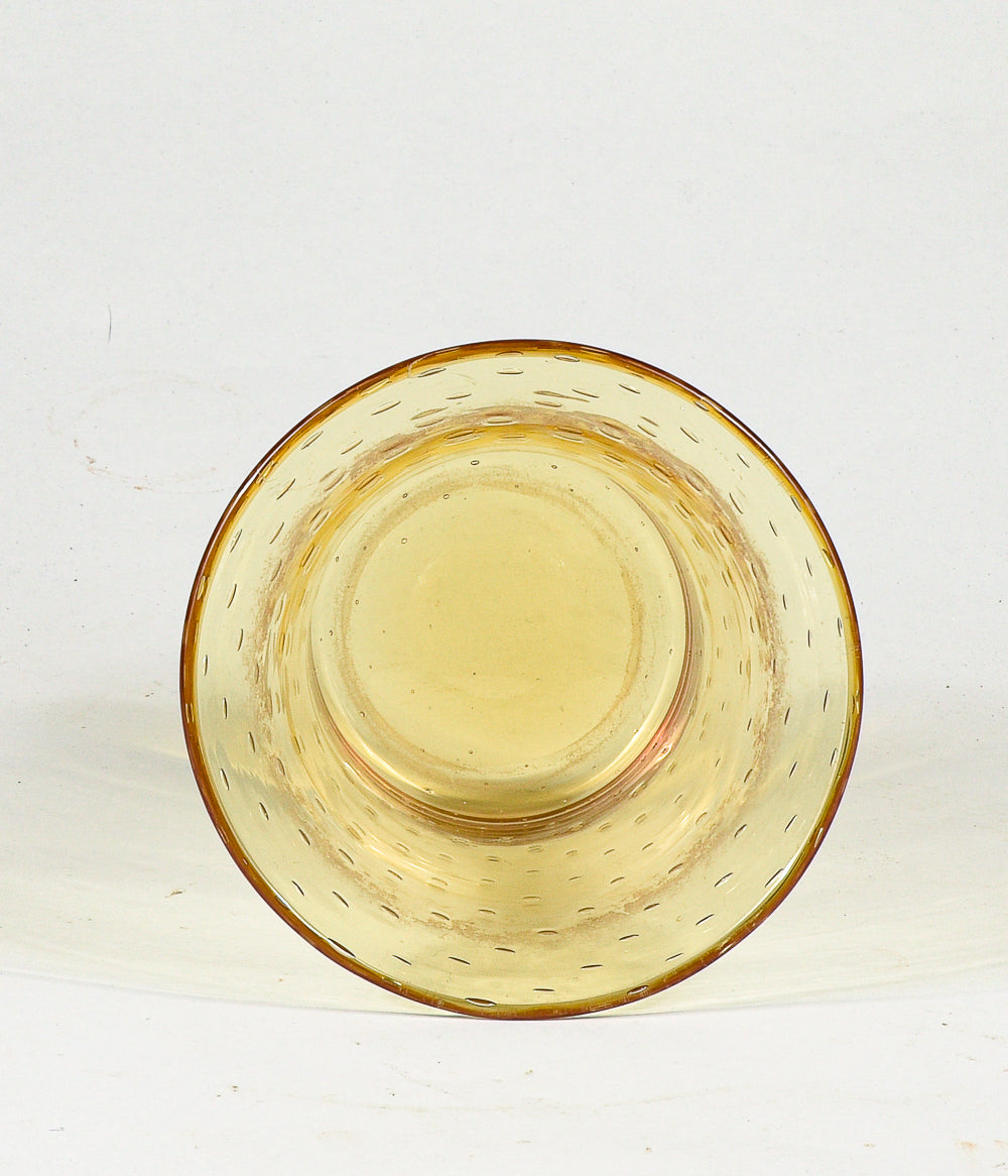 Vaso in vetro soffiato di Murano di Archimede Seguso anni 50 con decori a spirale