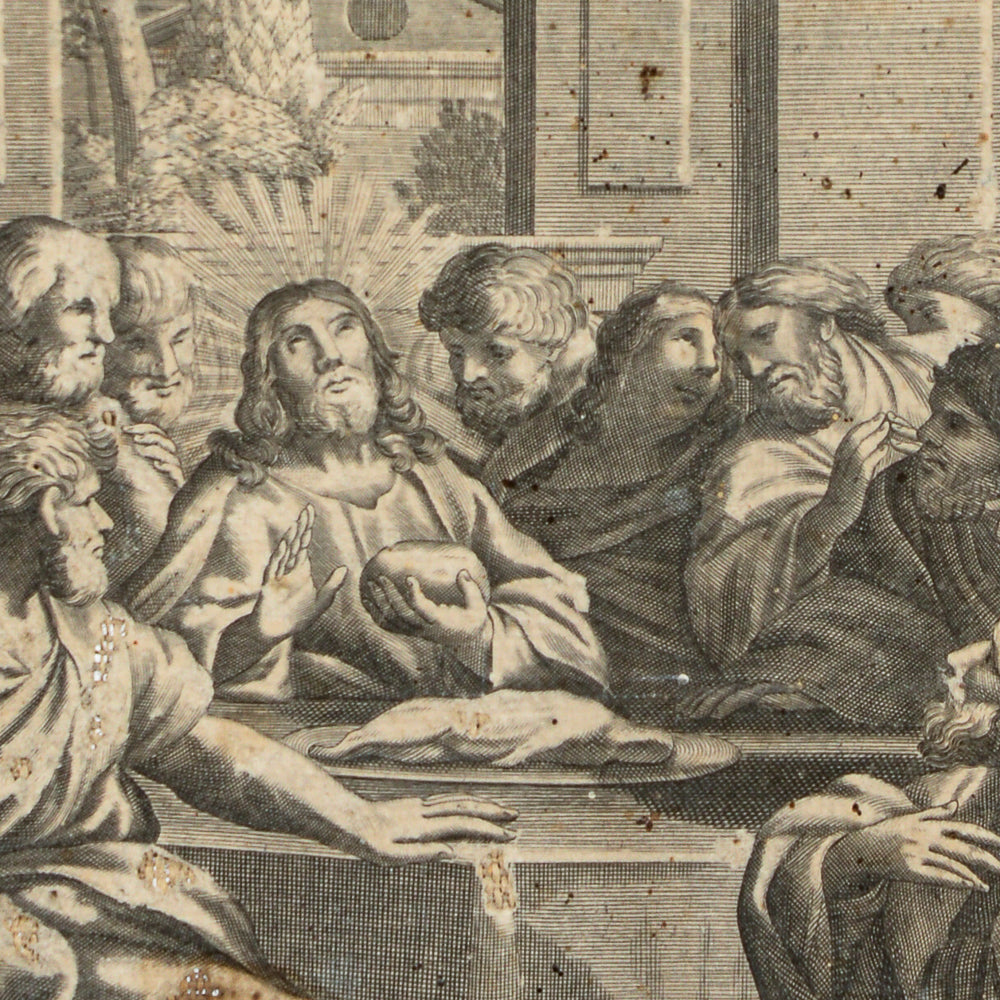 incisione su carta intelata ultima cena