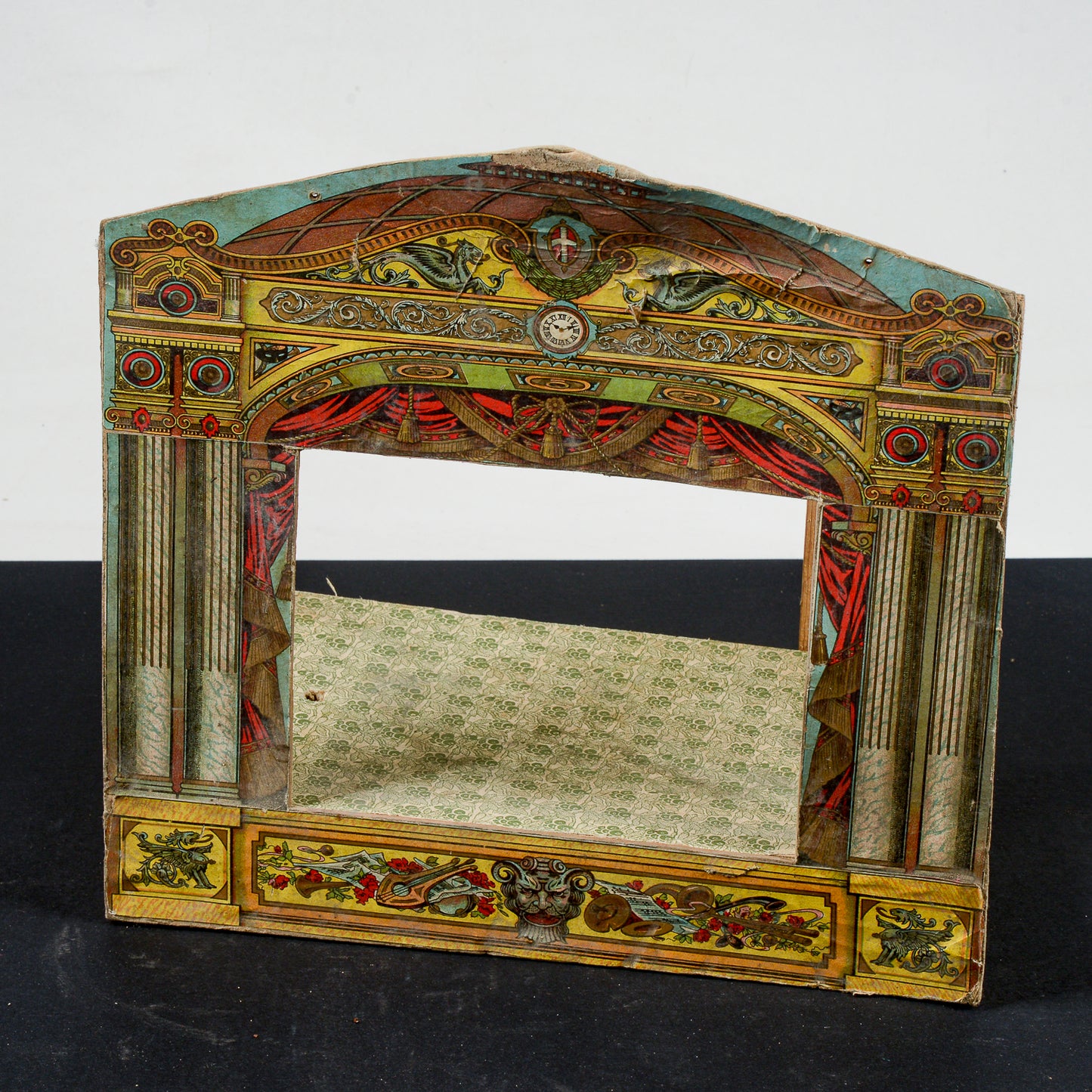 teatrino scena in carta e legno vintage primo 900
