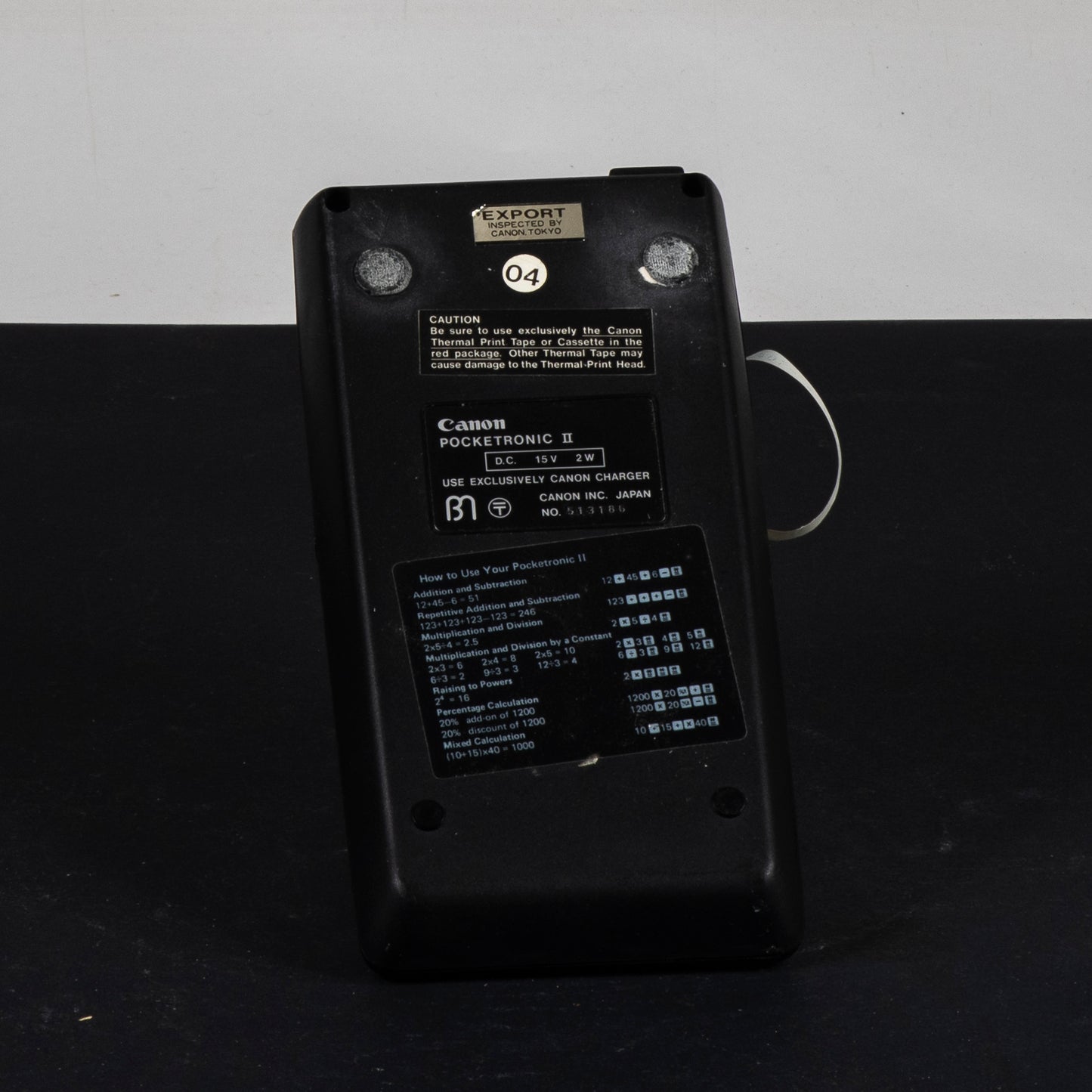 calcolatrice canon Pocketronic 2 thermal print senza alimentatore