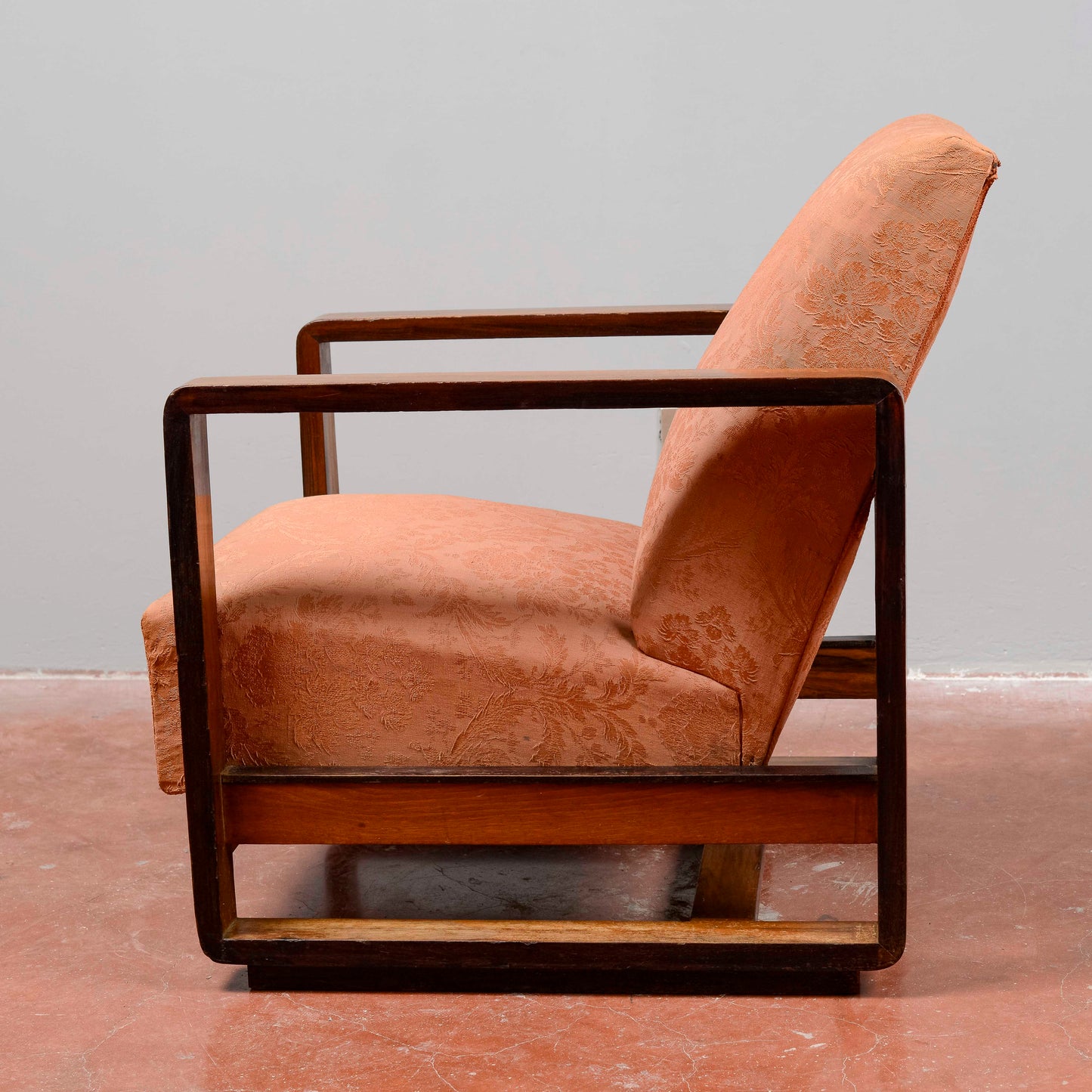 Poltrona Art Deco bicolore stile Streamline originale 1935