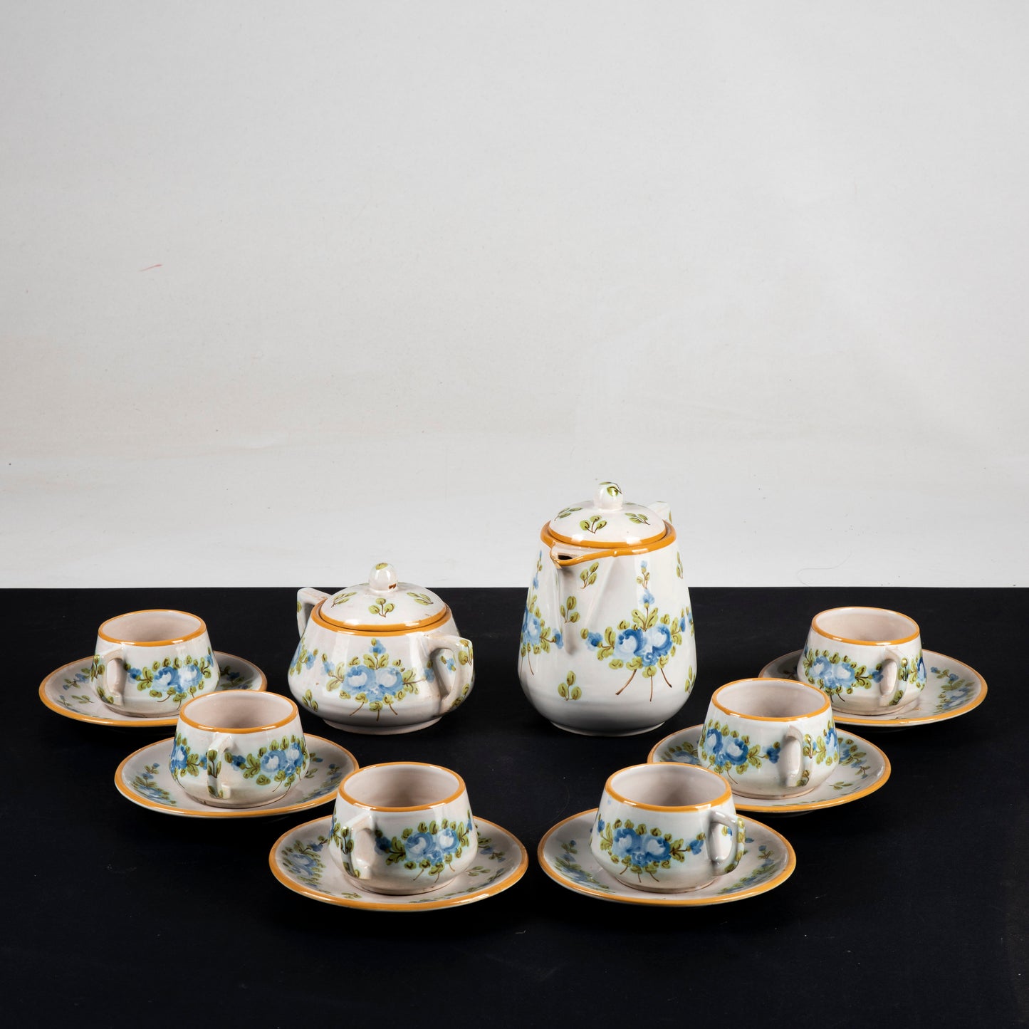 Servizio da caffè marcato Matricardi in ceramica 1950