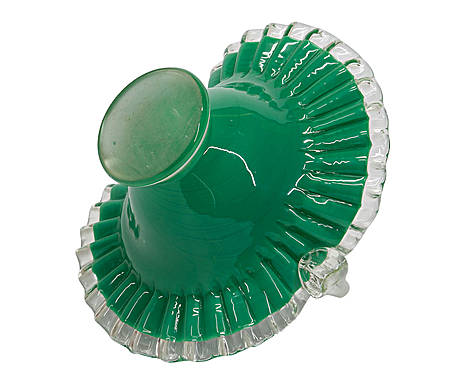 Cestino in vetro di Murano verde 1980