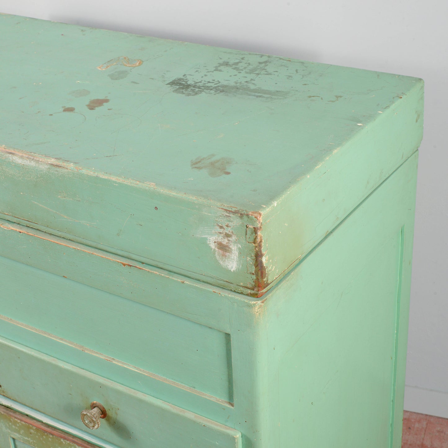 Madia restaurata originale Italia 1940 verniciata verde