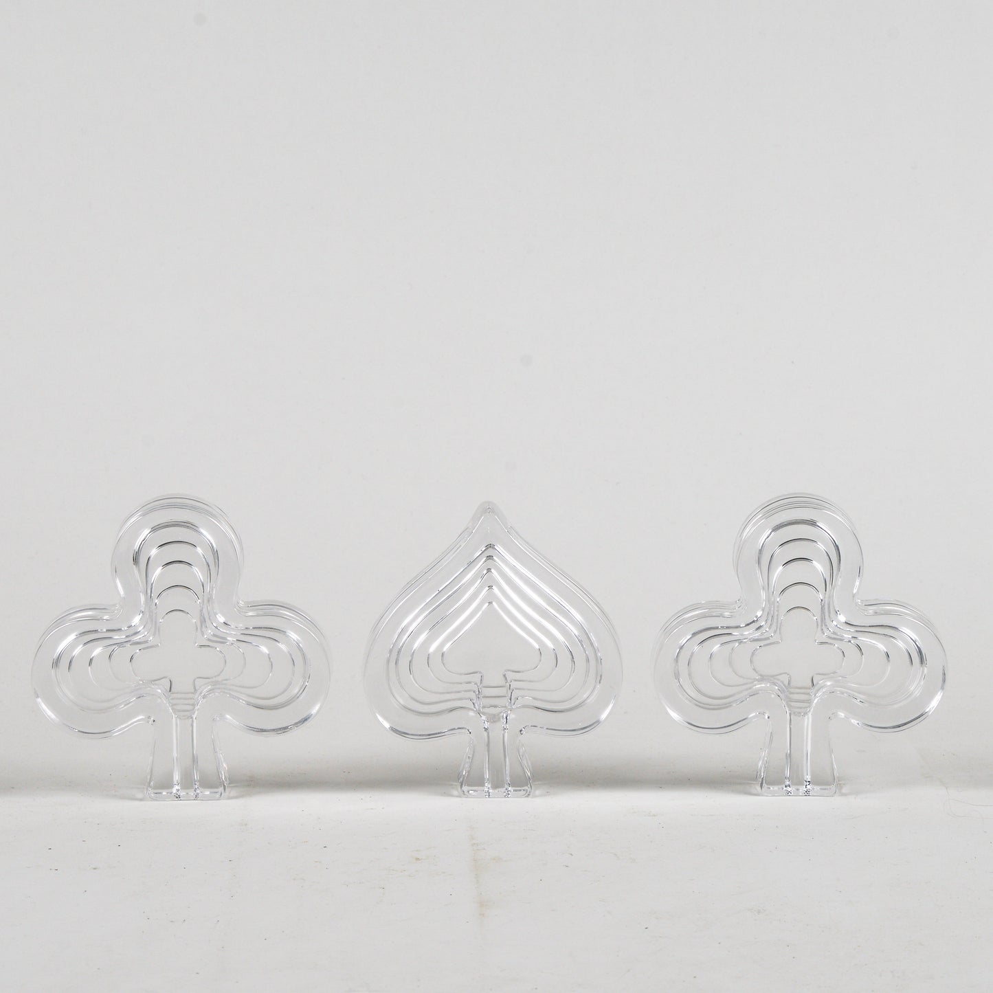 Set 3 posacenere svuota tasche Duccio di Segna a forma di picche e fiori 1980