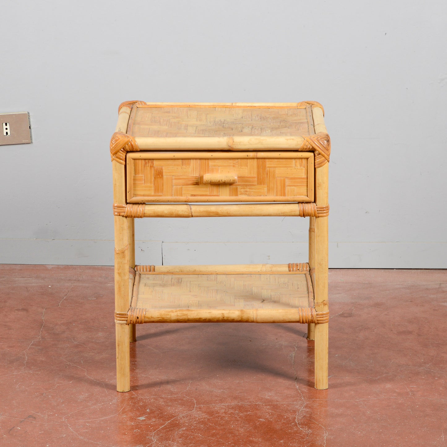 comodino bamboo vintage anni 70