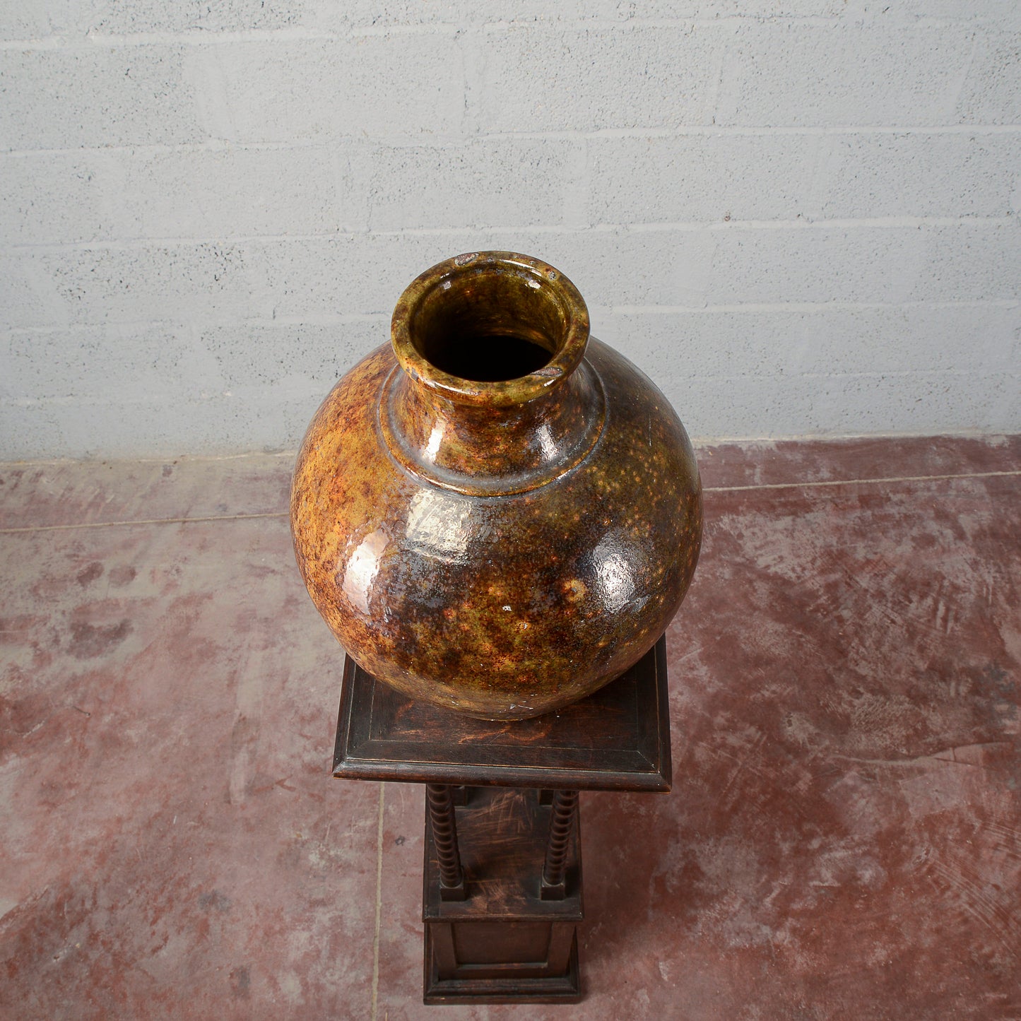 Rustica anfora giara terracotta smaltata Italia inizio XX secolo