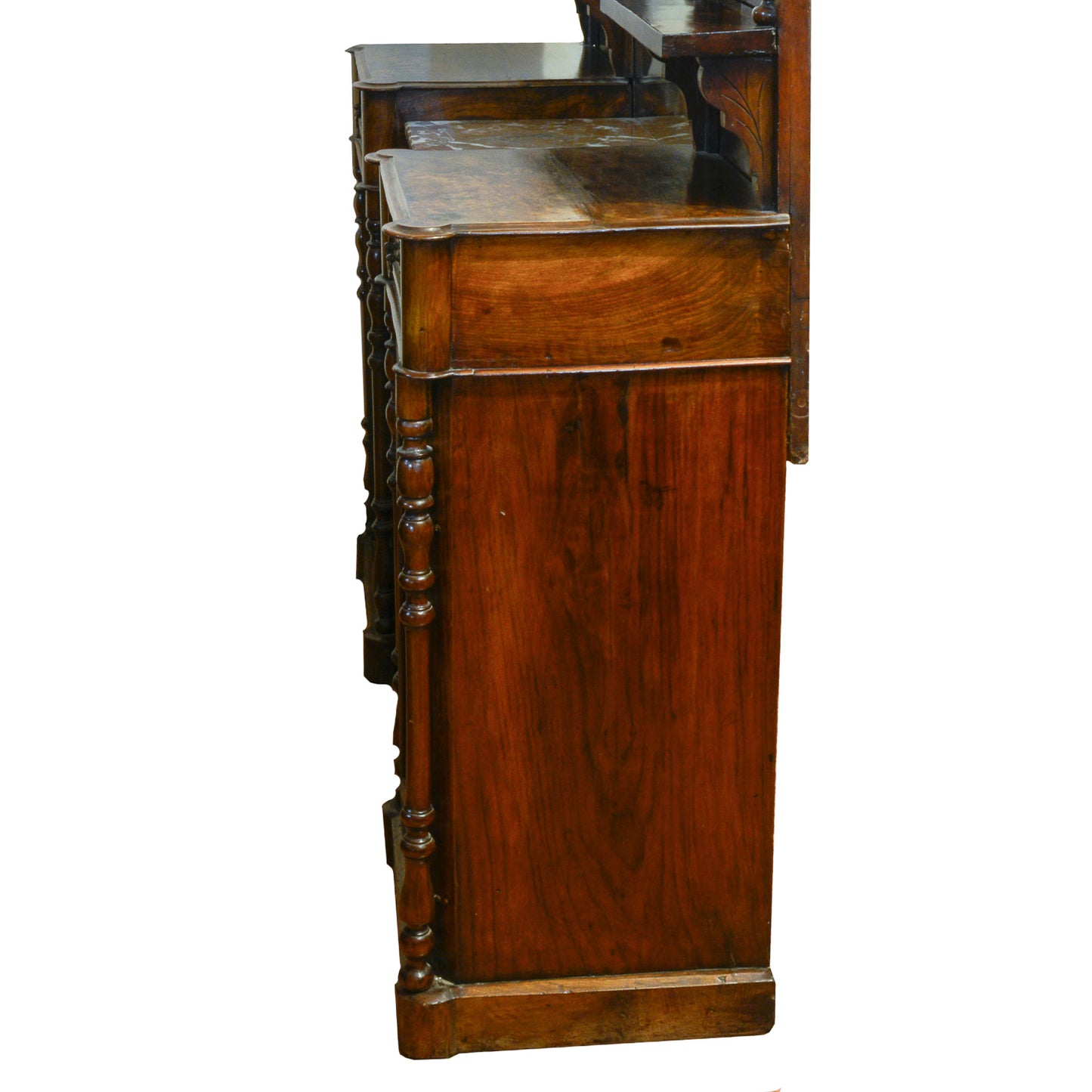 Credenza servante in noce intarsiata con specchiera Francia epoca 1850