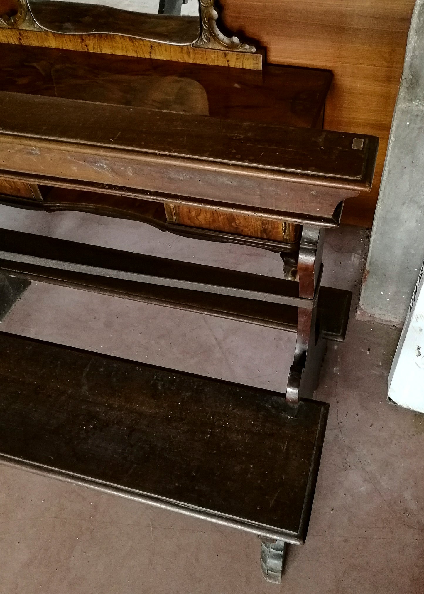 Panca a lira con inginocchiatoio in noce massello italia epoca Luigi XIV