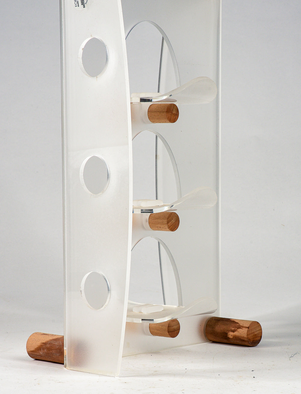 Portabottiglie portatile 6 bottiglie da appoggio design Guzzini plexiglas anni 2000