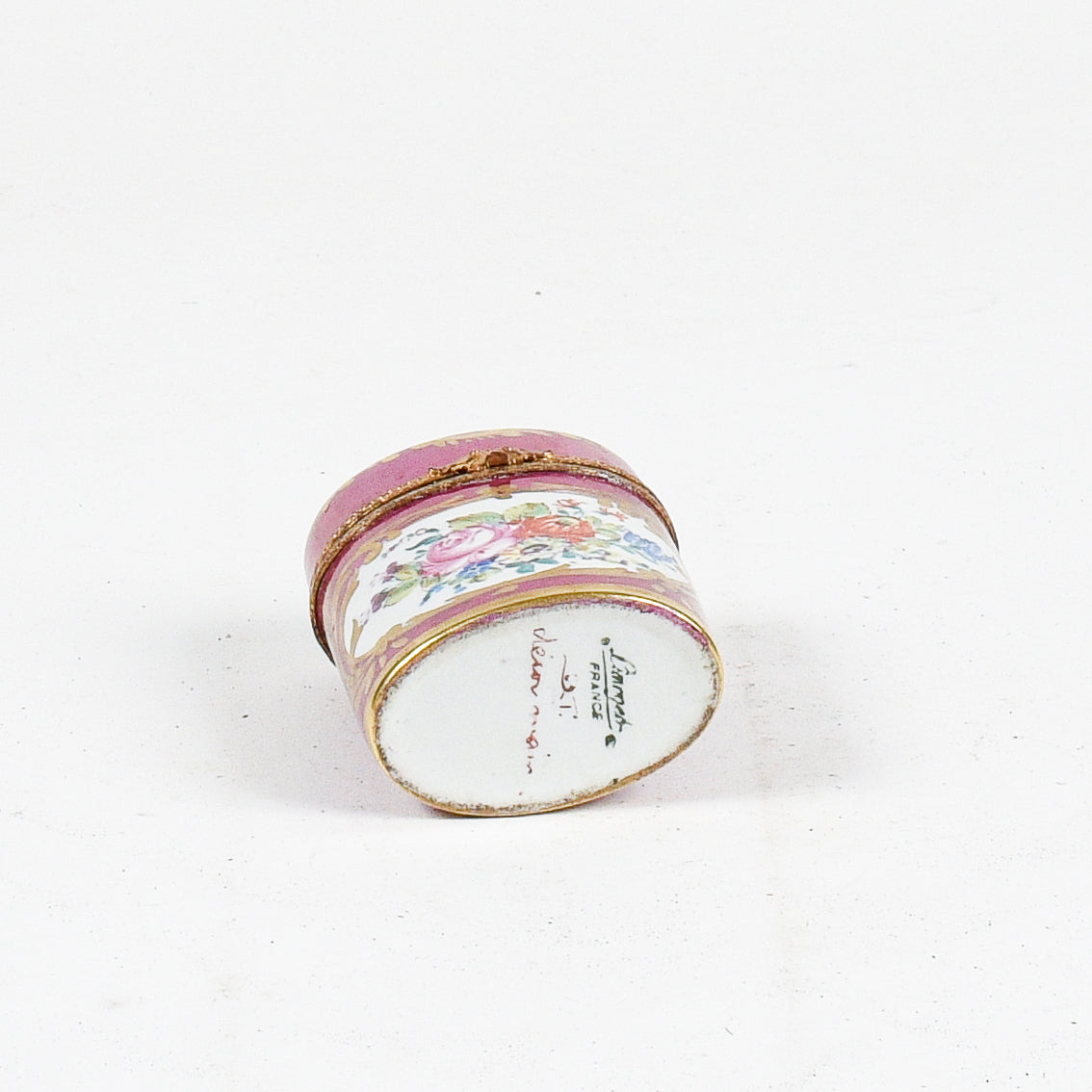 Scatolino Limoges Francia decorata a mano in porcellana inizio XX secolo
