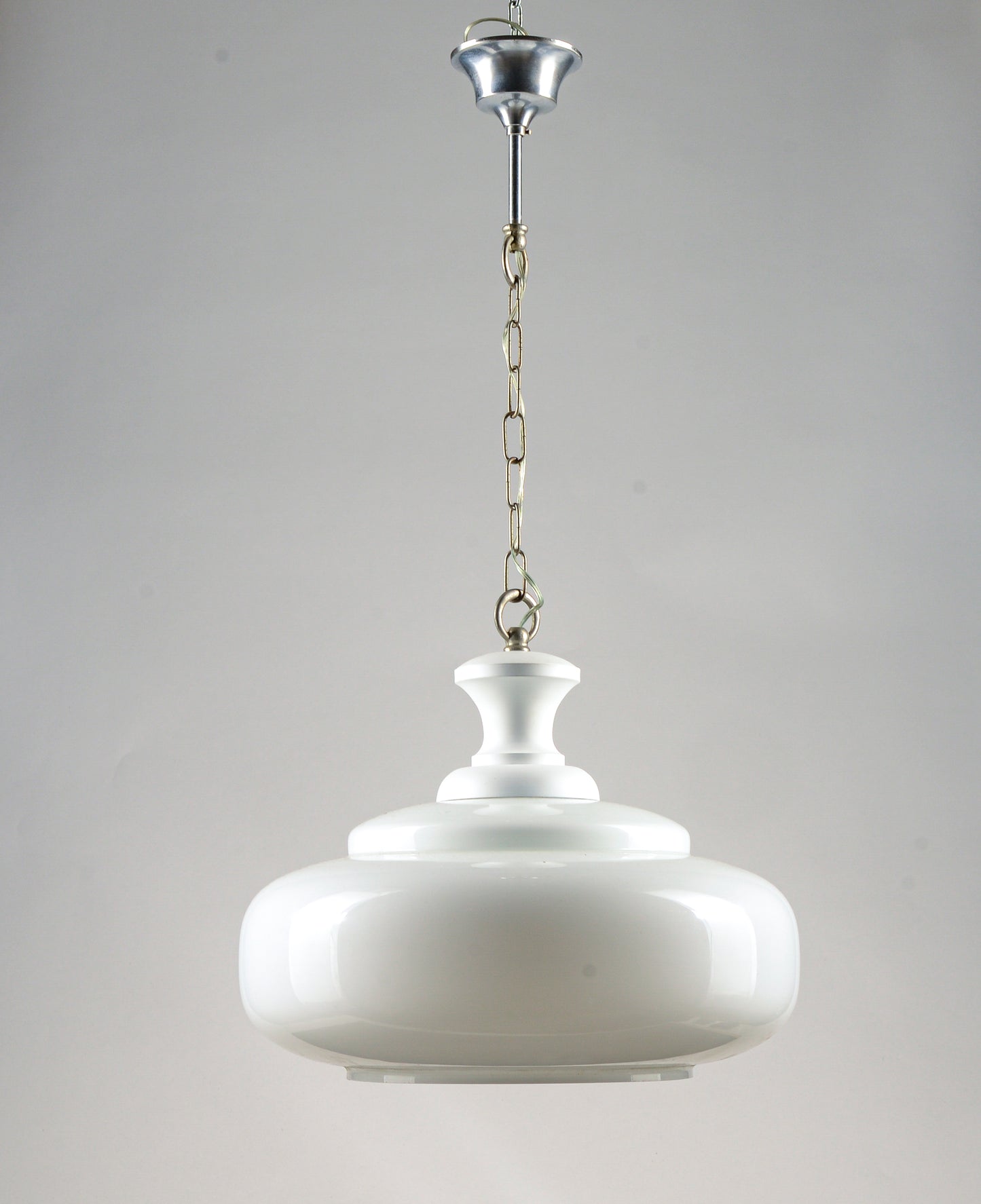 Lampadario Vintage anni 50 metallo Legno Vetro