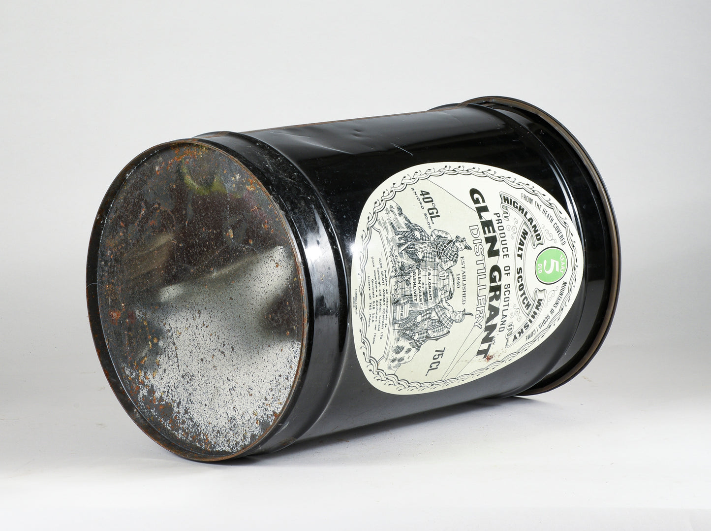 Contenitore metallico pubblicitario Glen Grant whisky , vintage