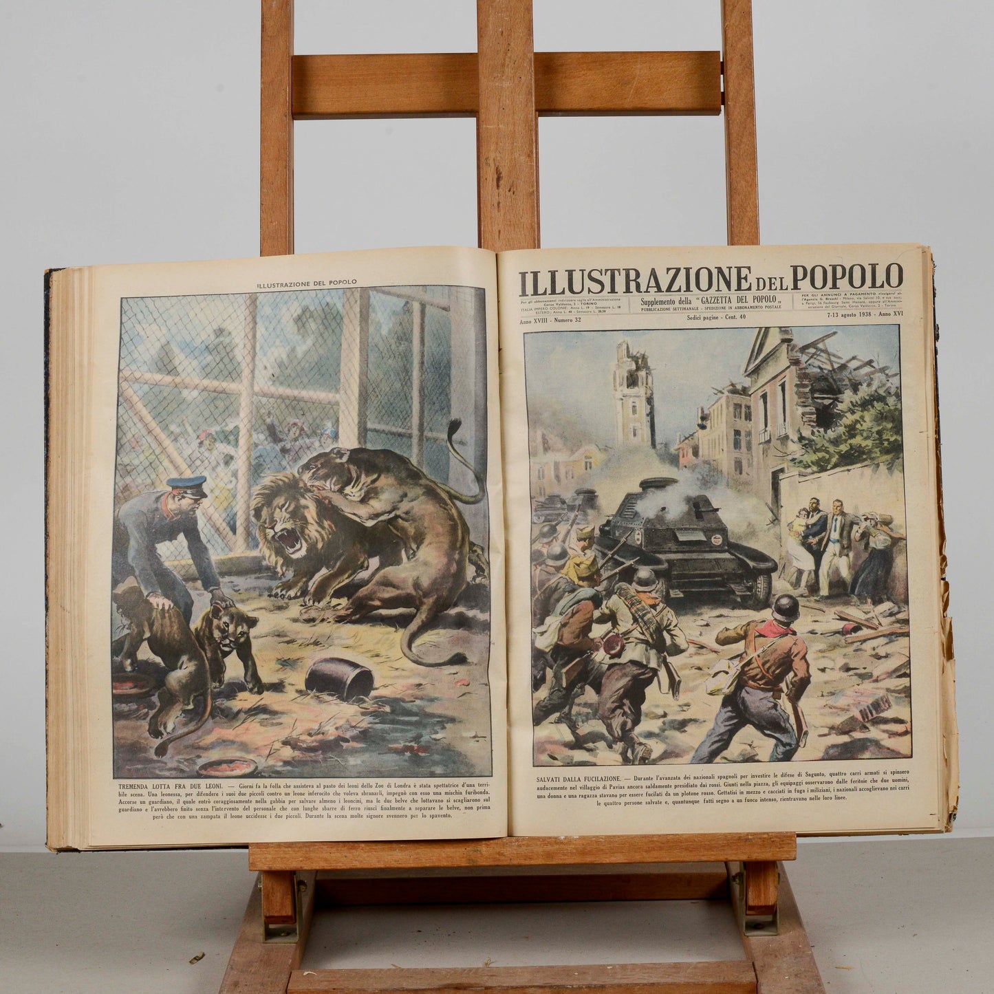 Libro raccolta del giornale rivista Illustrazione del popolo 1938