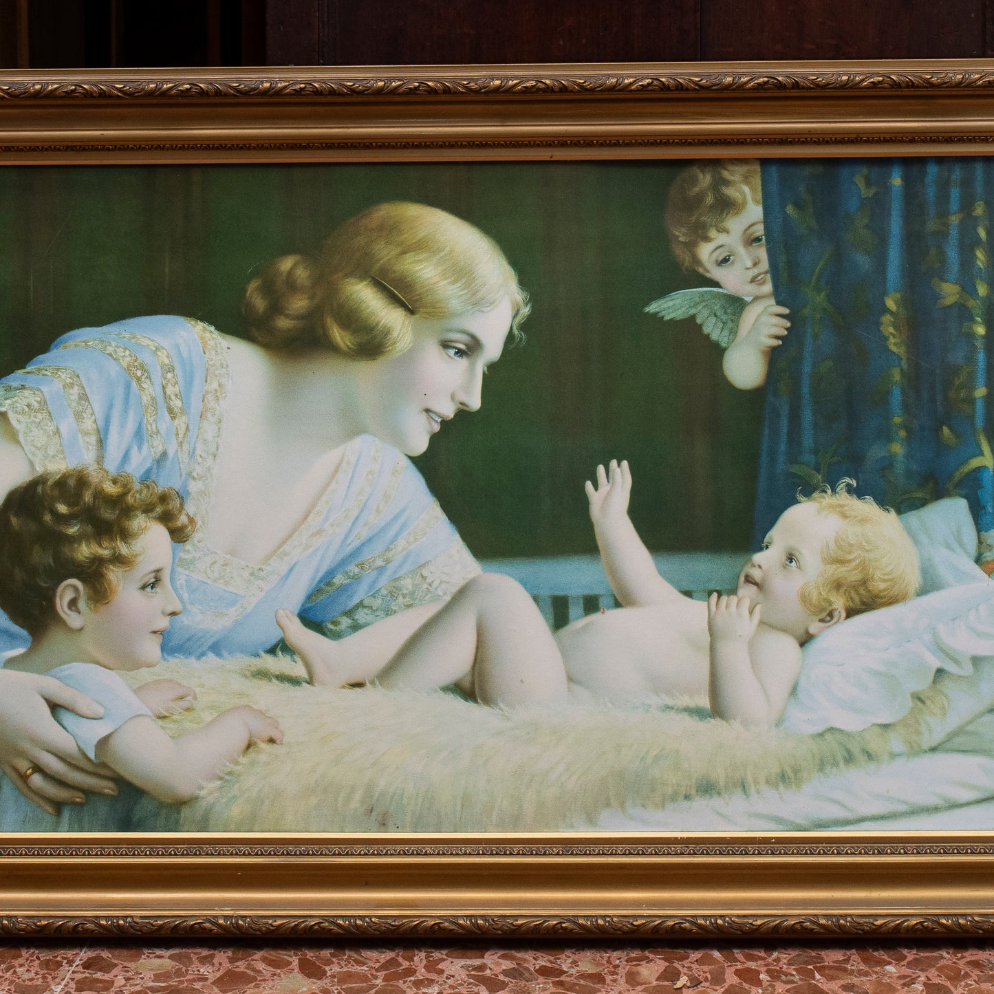 Quadro capoletto litografia su tela con cornice Italia 1930