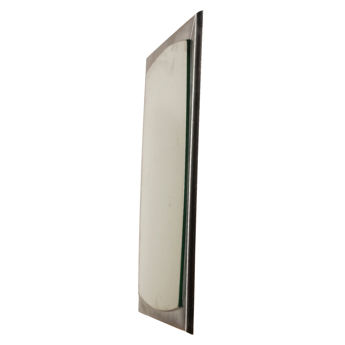 SPECCHIERA CON CORNICE IN METALLO SATINATO ITALIA 1960