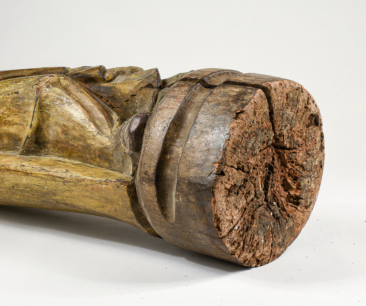 Statua scultura in legno di Cesù Cristo con in mano una piuma per scrivere epoca 1700