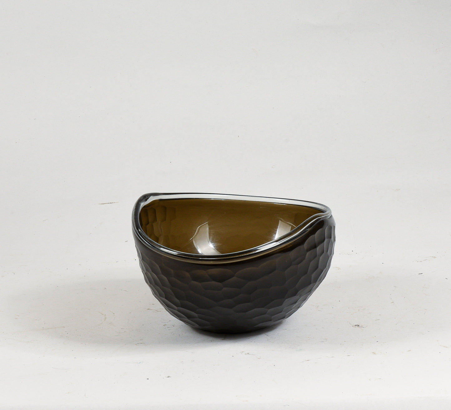 Vaso ciotola nero in vetro murano smerigliato ad alveare Murano design 1960
