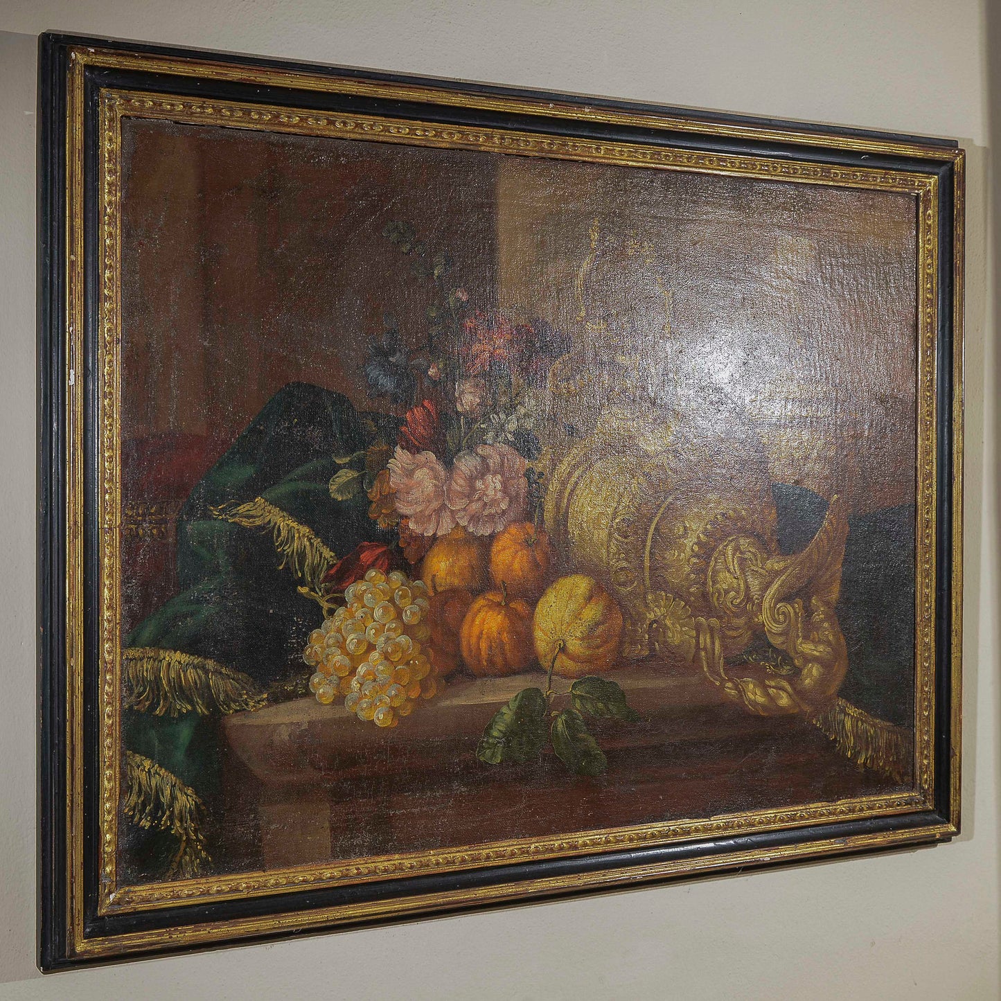 dipinto olio su tela epoca 900 natura morta