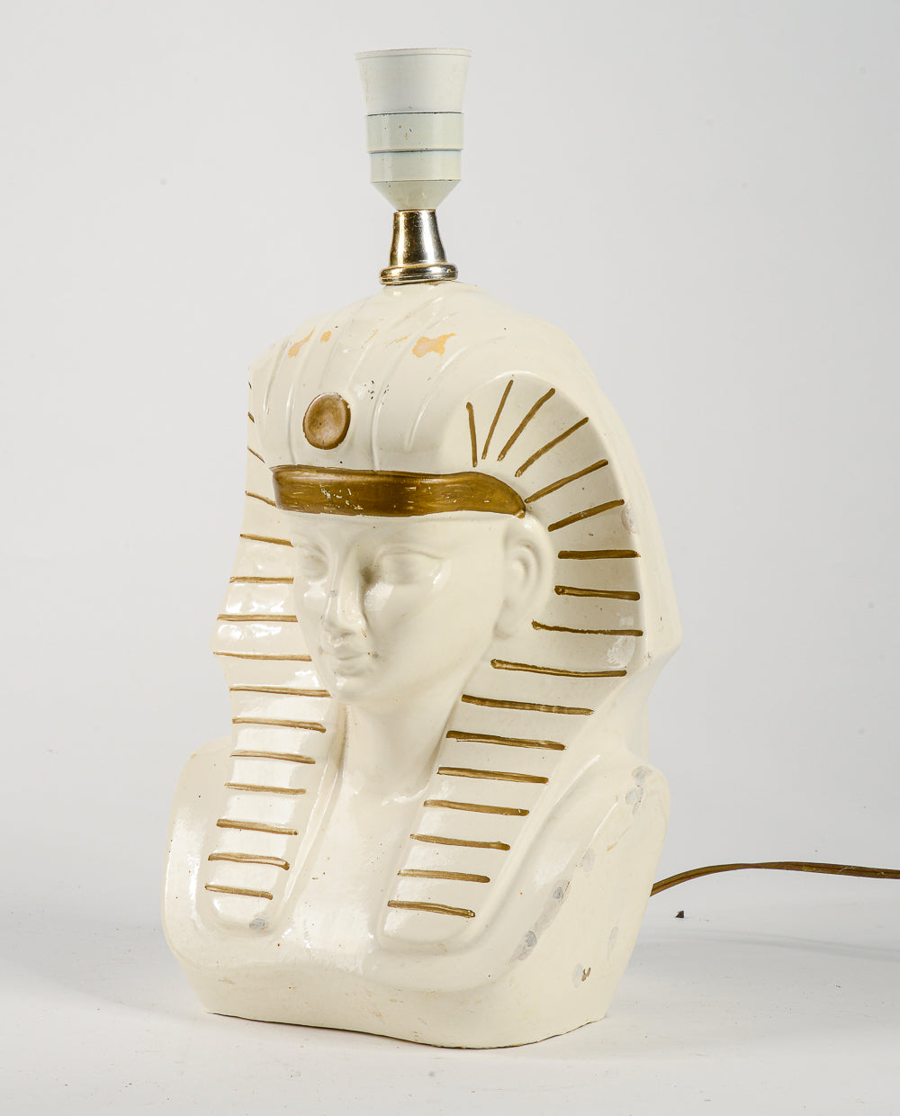 Lampada da tavolo dio egizio faraone con riparazioni 1970