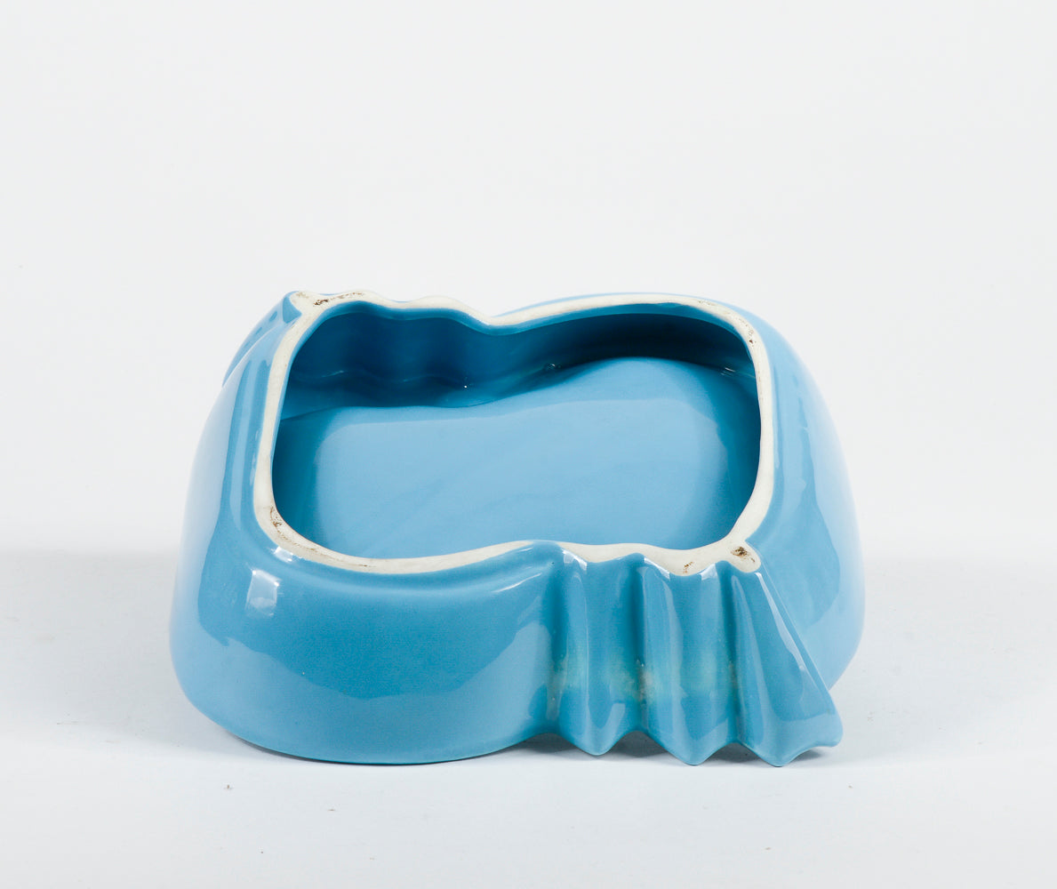 Posacenere svuota tasche in ceramica design azzurro celeste Italia 1970