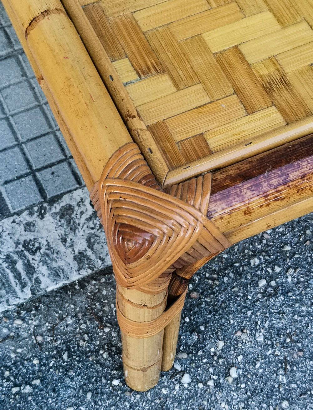 Tavolino in bamboo basso da salotto anni 60