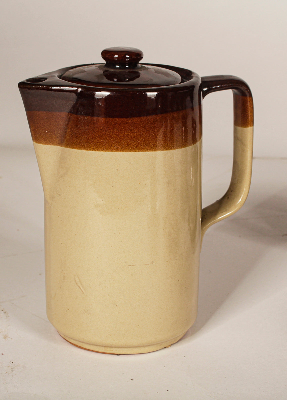 SERVIZIO DA CAFFé IN TERRACOTTA SMALTATA MARRONE E GIALLO CREMA ITALIA 1970