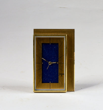 Sveglia orologio da tavolo marcata Jaccard in metallo dorato con suoneria originale anni '50