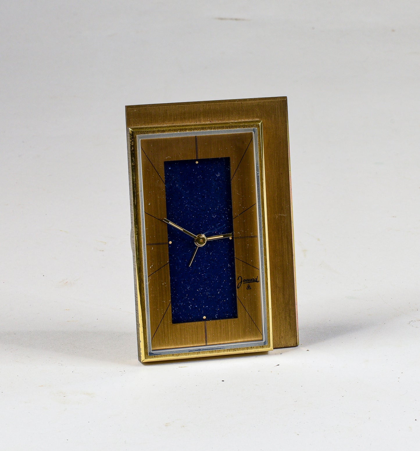 Sveglia orologio da tavolo marcata Jaccard in metallo dorato con suoneria originale anni '50