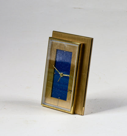 Sveglia orologio da tavolo marcata Jaccard in metallo dorato con suoneria originale anni '50