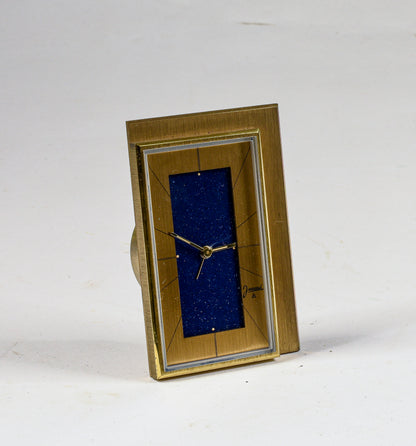 Sveglia orologio da tavolo marcata Jaccard in metallo dorato con suoneria originale anni '50