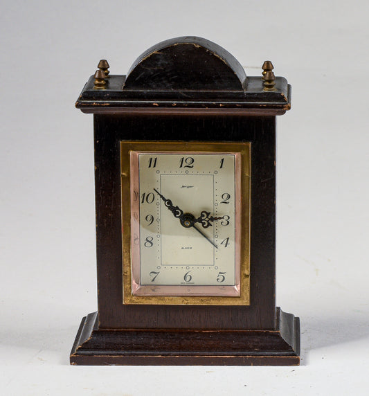 Sveglia orologio legno e metallo marcata Jeger West Germany vintage