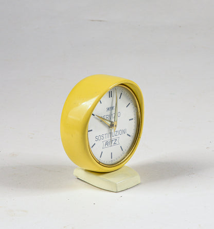 Sveglia orologio servizio sostituzioni Ritz gialla con suoneria vintage 1960