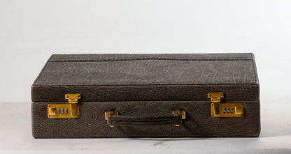 Valigia borsa portadocumenti 24 ore in pelle e ottone Italia 2000