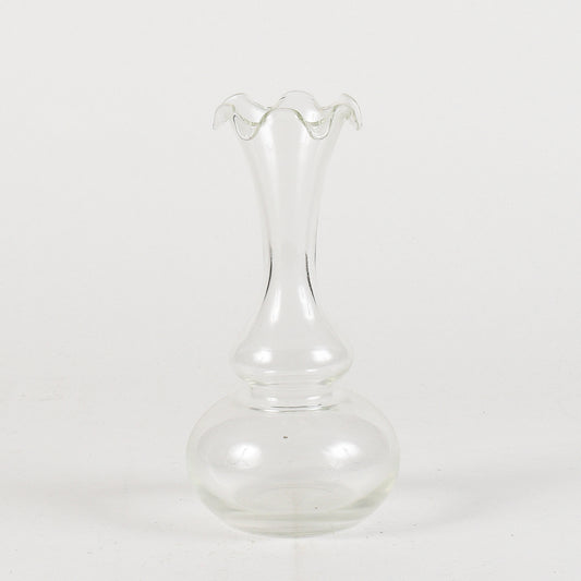 Vaso in vetro soffiato lavorato a mano XX secolo