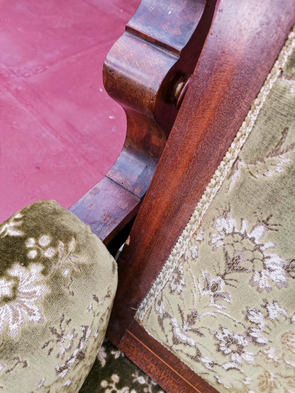 Divano letto  in tessuto damascato Italia epoca Liberty Art Nouveau