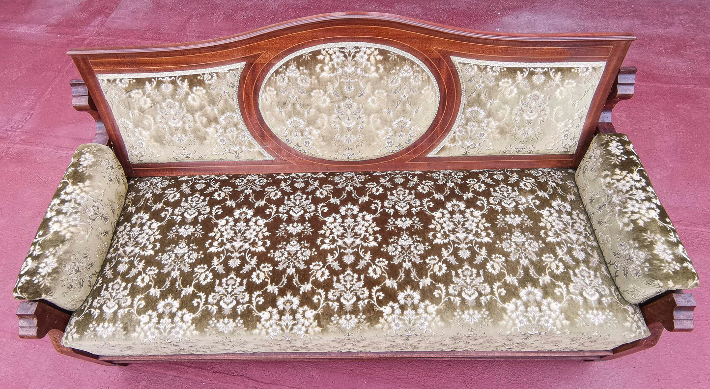 Divano letto  in tessuto damascato Italia epoca Liberty Art Nouveau
