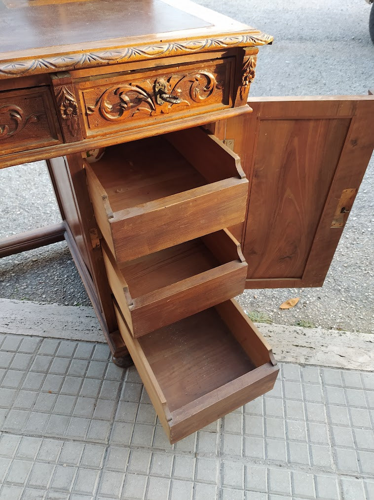 Scrivania scrittoio in noce epoca Liberty