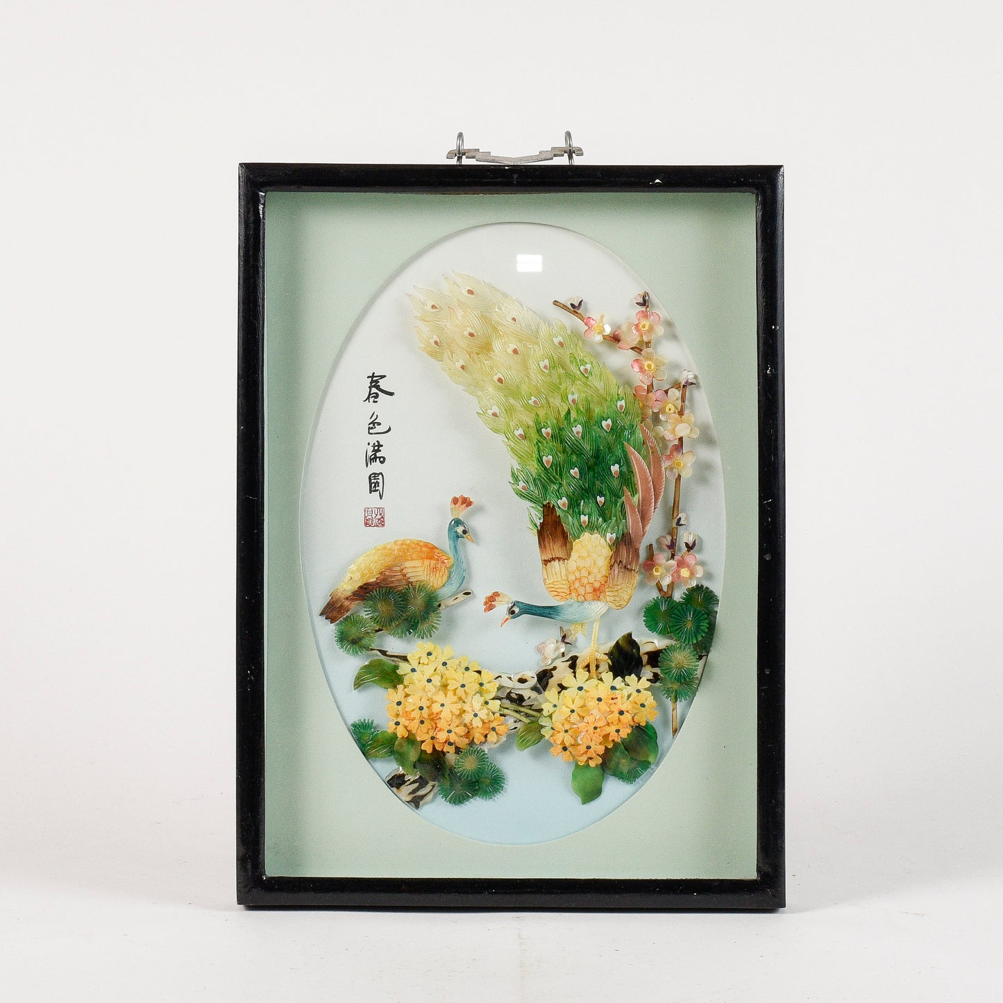 Quadro orientale con pavoni in madre perla