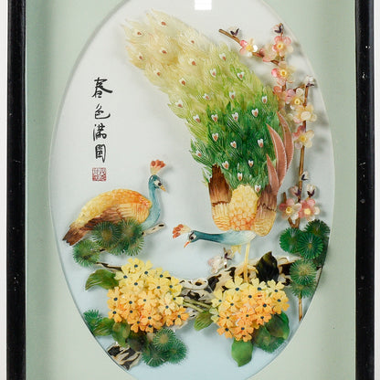Quadro orientale con pavoni in madre perla