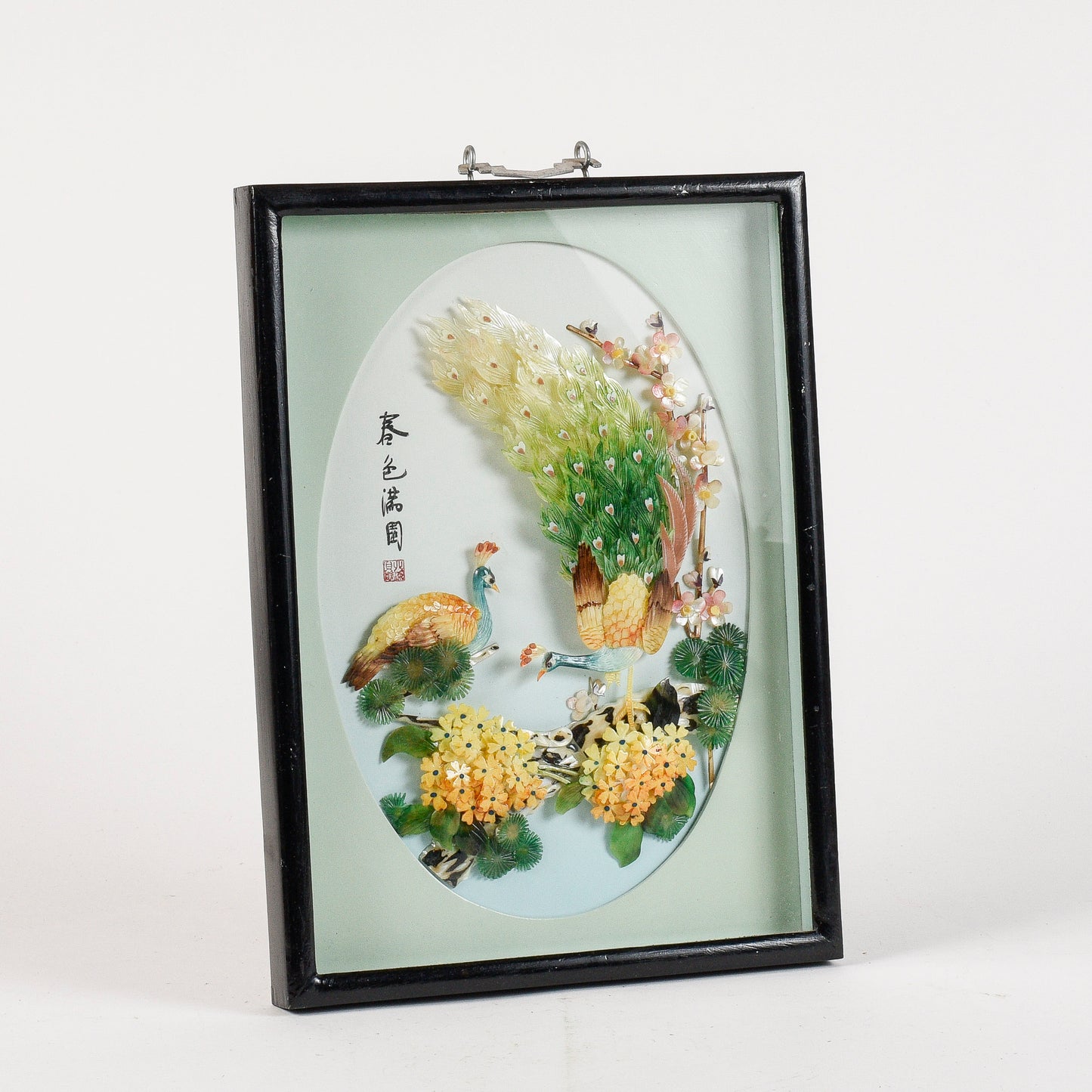 Quadro orientale con pavoni in madre perla