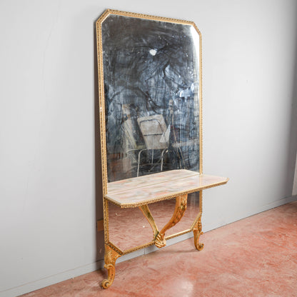 Consolle Specchio Parete Con Mensola Da Terra Mid Century