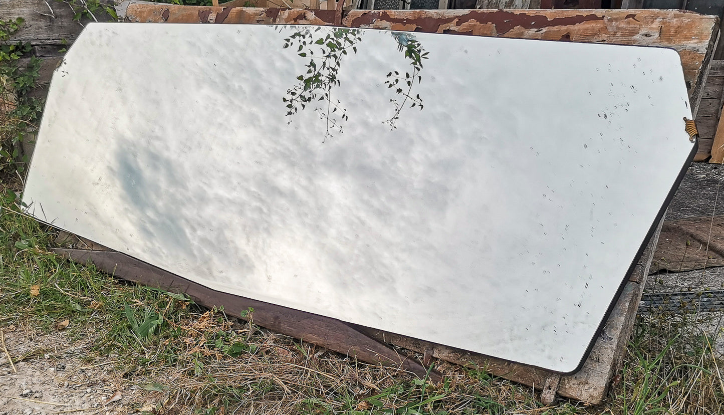 Specchio sagomato Art Deco con base nera in  legno 1940
