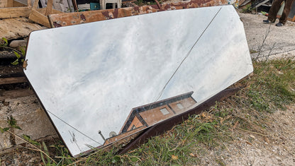 Specchio sagomato Art Deco con base nera in  legno 1940