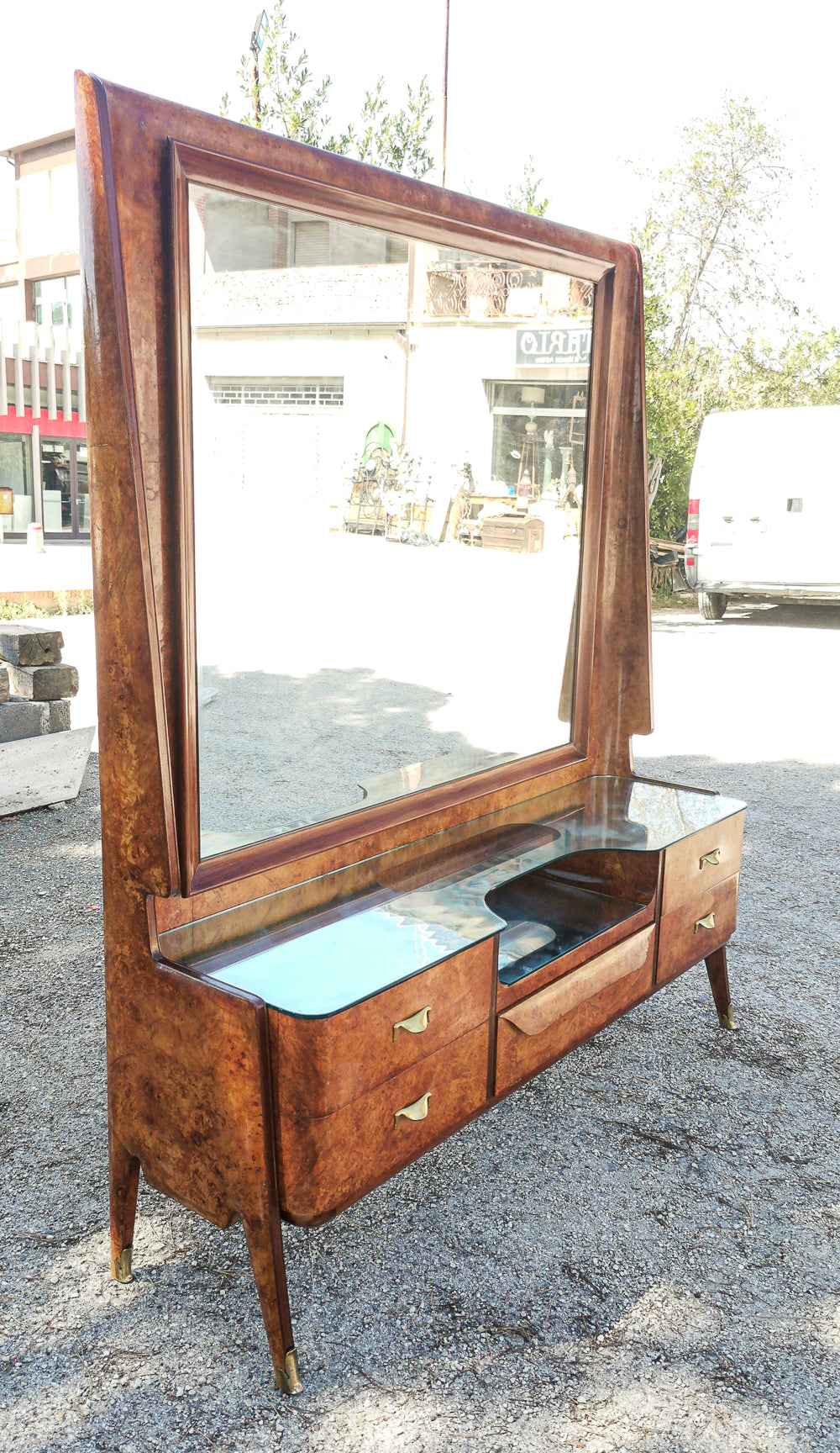 Consolle toletta con specchiera  design  Vittorio Dassi  1950