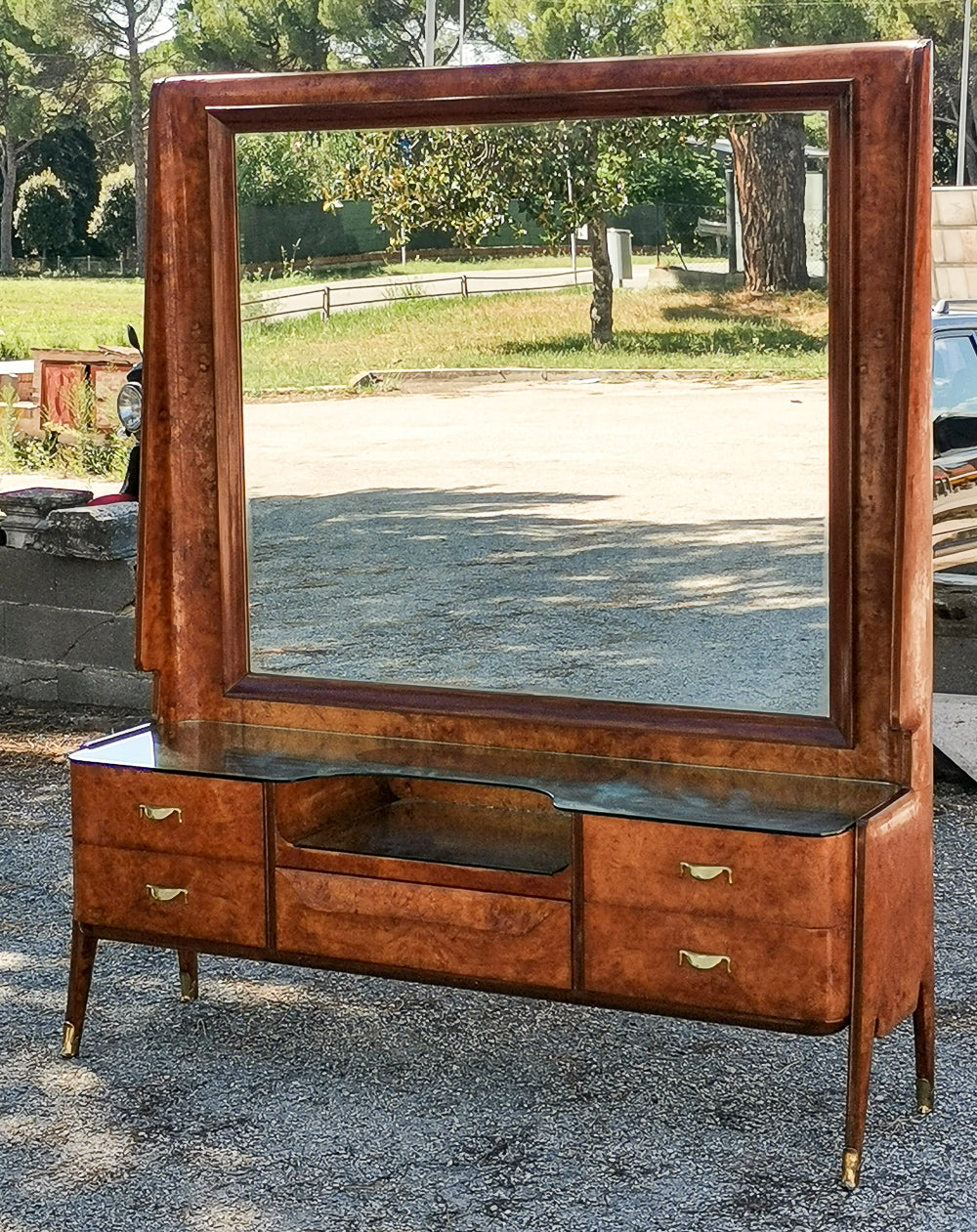 Consolle toletta con specchiera  design  Vittorio Dassi  1950