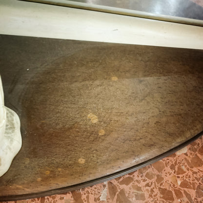 credenza in pergamena con grande specchio artigiani canturini
