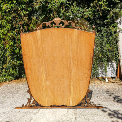 Specchio specchiera in legno mossa e  intagliata Italia  1950